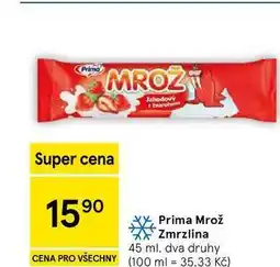 Tesco Prima Mrož Zmrzlina, 45 ml, dva druhy nabídka