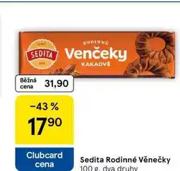 Tesco Sedita Rodinné Věnečky, 100 g. dva druhy nabídka
