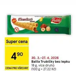 Tesco Balila Trubičky bez lepku, 18 g, více druhů nabídka