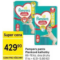 Tesco Pampers pants Plenkové kalhotky, 66-76 ks nabídka