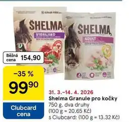 Tesco Shelma Granule pro kočky, 750 g, dva druhy nabídka