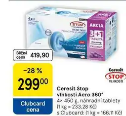 Tesco Ceresit Stop vlhkosti Aero 360°, 4x 450 g, náhradní tablety nabídka