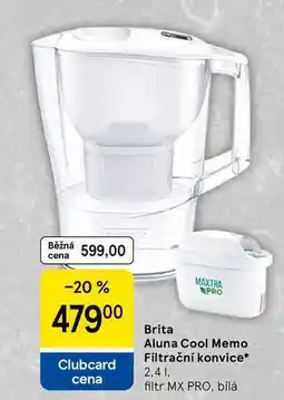 Tesco Brita Aluna Cool Memo Filtrační konvice, 2,4 1, filtr MX PRO, bílá nabídka