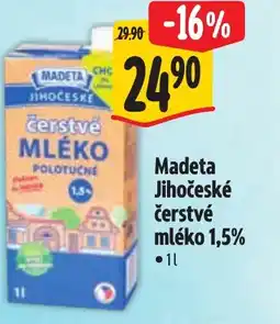Albert Madeta Jihočeské čerstvé mléko 1,5% nabídka