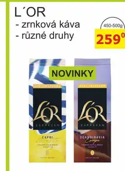 BENE Nápoje L'OR - zrnková káva - různé druhy nabídka