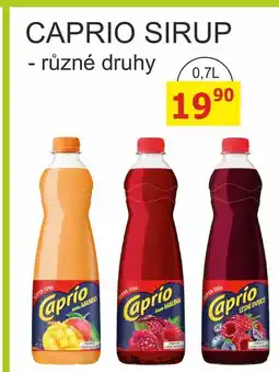 BENE Nápoje Caprio sirup 700ml, vybrané druhy nabídka