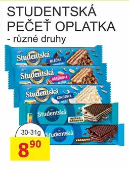 BENE Nápoje STUDENTSKÁ PEČEŤ OPLATKA nabídka