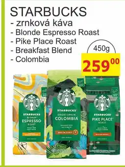 BENE Nápoje STARBUCKS - zrnková káva nabídka