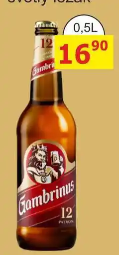 BENE Nápoje Gambrinus 12° PATRON 0,5l sklo nabídka
