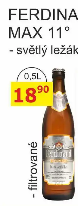 BENE Nápoje Ferdinand Max ležák světlý pivo nabídka
