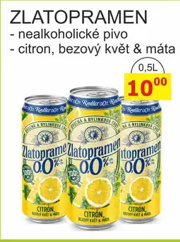 BENE Nápoje Zlatopramen Radler 0,5 l (plech), vybrané druhy 0.5l nabídka