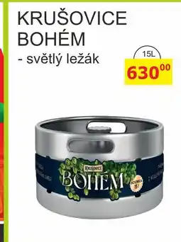 BENE Nápoje KRUŠOVICE BOHÉM - světlý ležák 15L sud nabídka