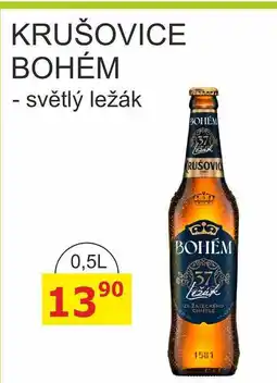 BENE Nápoje KRUŠOVICE BOHÉM - světlý ležák 0,5l sklo nabídka