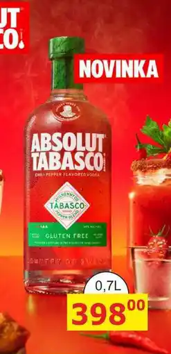 BENE Nápoje ABSOLUT TABASCO CHILI PEPPER FLAVORED VODKA nabídka