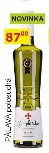 BENE Nápoje Templářské sklepy 0,75l PÁLAVA polosuchá nabídka
