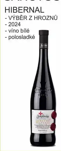 BENE Nápoje Templářské sklepy 0,75l HIBERNAL VÝBĚR Z HROZNŮ 2024, víno bílé - polosladké nabídka