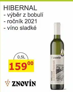 BENE Nápoje ZNOVÍN ZNOJMO 0,5L HIBERNAL výběr z bobulí ročník 2021, víno sladké nabídka
