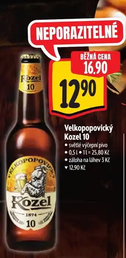 Albert Velkopopovický Kozel 10 nabídka