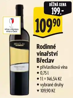 Albert Rodinné vinařství Břeclav nabídka