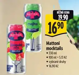 Albert Mattoni mocktails nabídka