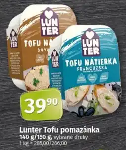 Coop LUNTER Tofu pomazánka nabídka