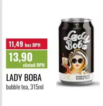 Ratio Lady boba bubble tea nabídka