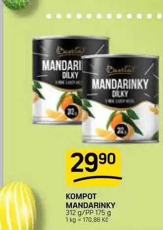 Flop KOMPOT MANDARINKY 312 g/PP 175 g nabídka