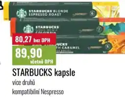 Ratio Starbucks kapsle nabídka