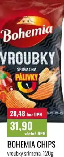 Ratio Bohemia chips vroubky sriracha nabídka