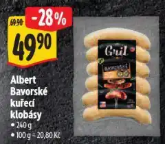 Albert Bavorské kuřecí klobásy nabídka