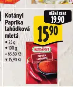 Albert Kotányi paprika lahůdková nabídka
