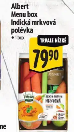 Albert Menu box indická mrkvová polévka nabídka