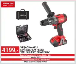 Baumax Vrtačka aku spríklepem festa "brushless" share20v nabídka
