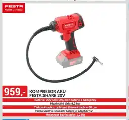 Baumax Kompresor aku festa share 20v nabídka
