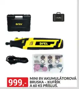 Baumax Mini 8v akumulátorová bruska - kufřík a 60 ks přísluš. nabídka