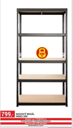 Baumax Kovový regál NERO 200 nabídka