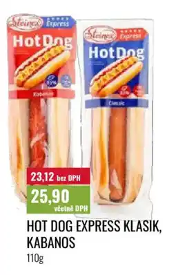 Ratio Hot dog express klasik, kabanos nabídka