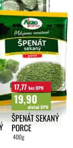 Ratio Špenát sekaný porce nabídka