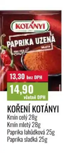 Ratio Koření Kotányi nabídka