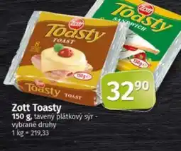 COOP TIP Zott Toasty nabídka