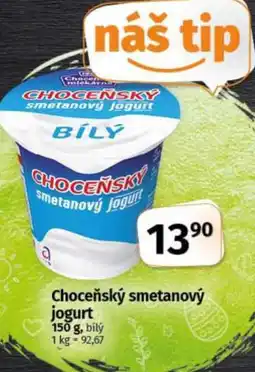 COOP TIP Choceňský smetanový jogurt nabídka