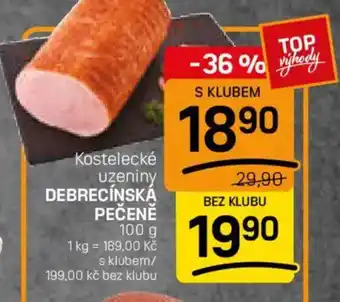 Flop Kostelecké uzeniny debrecínská pečeně nabídka