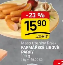 Flop Maso uzeniny písek farmářské libové párky nabídka