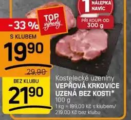 Flop Kostelecké uzeniny vepřová krkovice uzená bez kosti nabídka