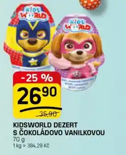 Flop Kidsworld dezert s čokoládovo vanilkovou nabídka