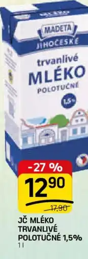 Flop Madeta Jč mléko trvanlivé polotučné 1,5% nabídka