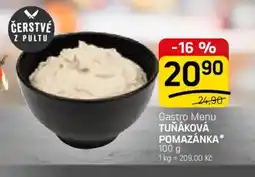 Flop Gastro menu tuňáková pomazánka nabídka
