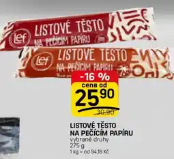 Flop Listové těsto na pečícím papíru nabídka
