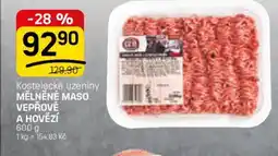Flop Kostelecké uzeniny mělněné maso vepřové a hovězí nabídka