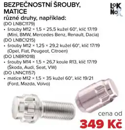 Auto Kelly Bezpečnostní šrouby, matice nabídka